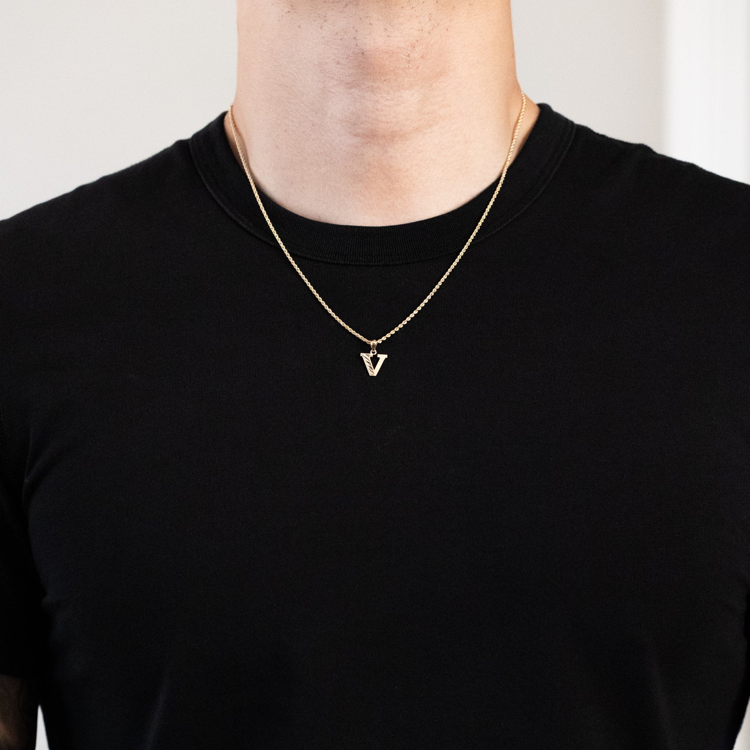Gold Block Letter V Pendant Necklace - A to Z Alphabet Jewelry for Women | Perfect for Gifts, Birthdays & Personalized Style
