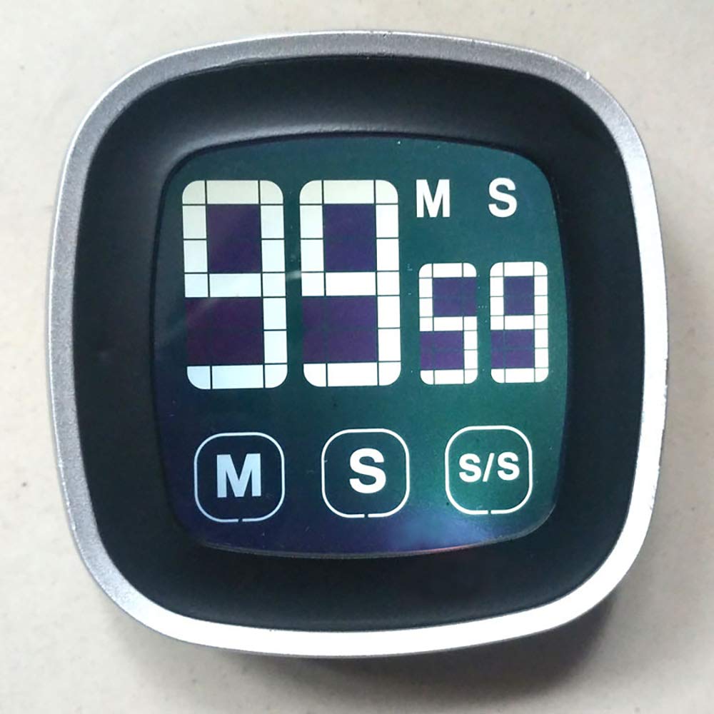 Digital Timer with Touch Screen LED Display - Waterproof Kitchen Timer & Refrigerator Clock - Magnetic Stand for Cooking, Baking, Meal Prep & Home Organization