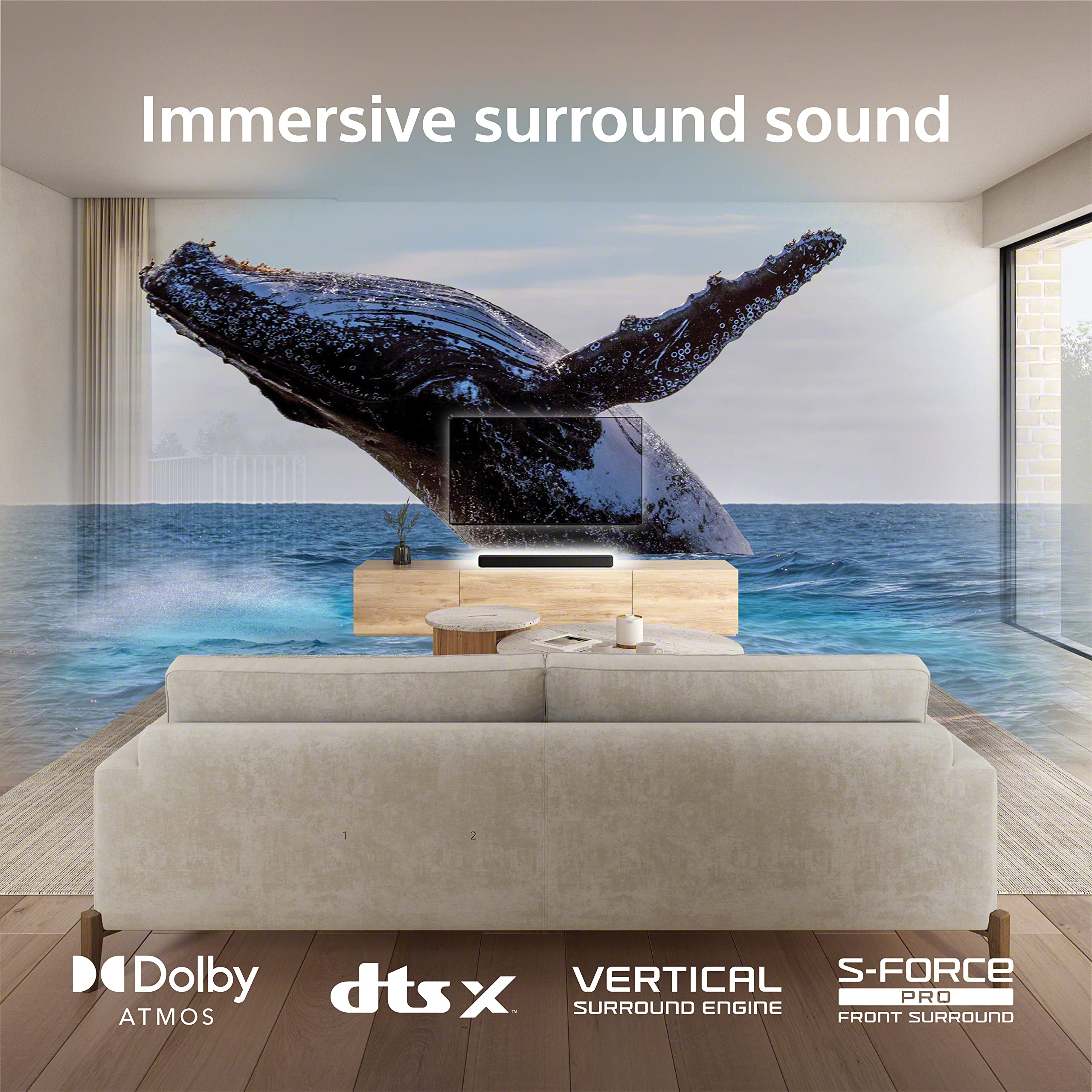 Sony HT-S2000 Compact 3.1 Channel Dolby Atmos Sound Bar with Wireless Subwoofer - Premium Home Theater Audio for Movies, Music & Gaming