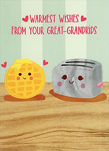 Designer Greetings Cute Toaster & Waffle Grandparent's Day Card - Perfect for Great-Grandparents, Birthday, Anniversary & Family Celebrations