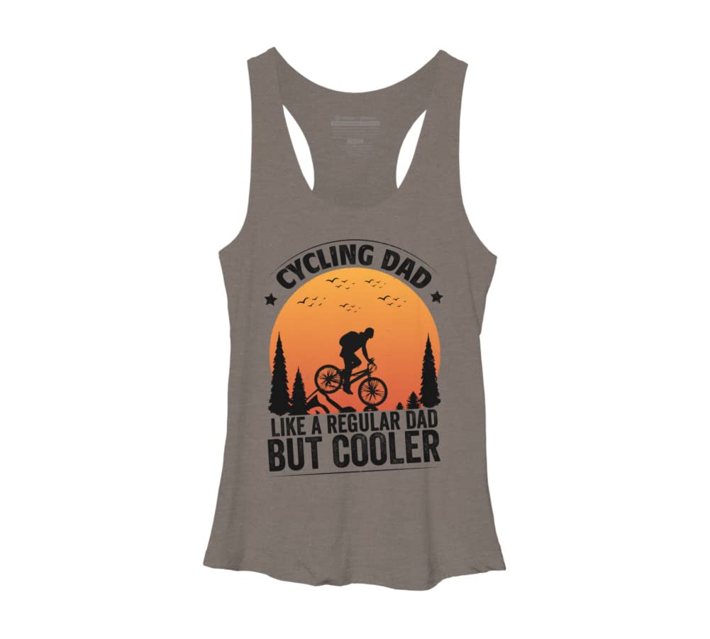 Design By Humans Women's Cycling Dad Like A Normal Dad But Cooler Racerback Tank Top - Athletic Workout & Casual Summer Wear