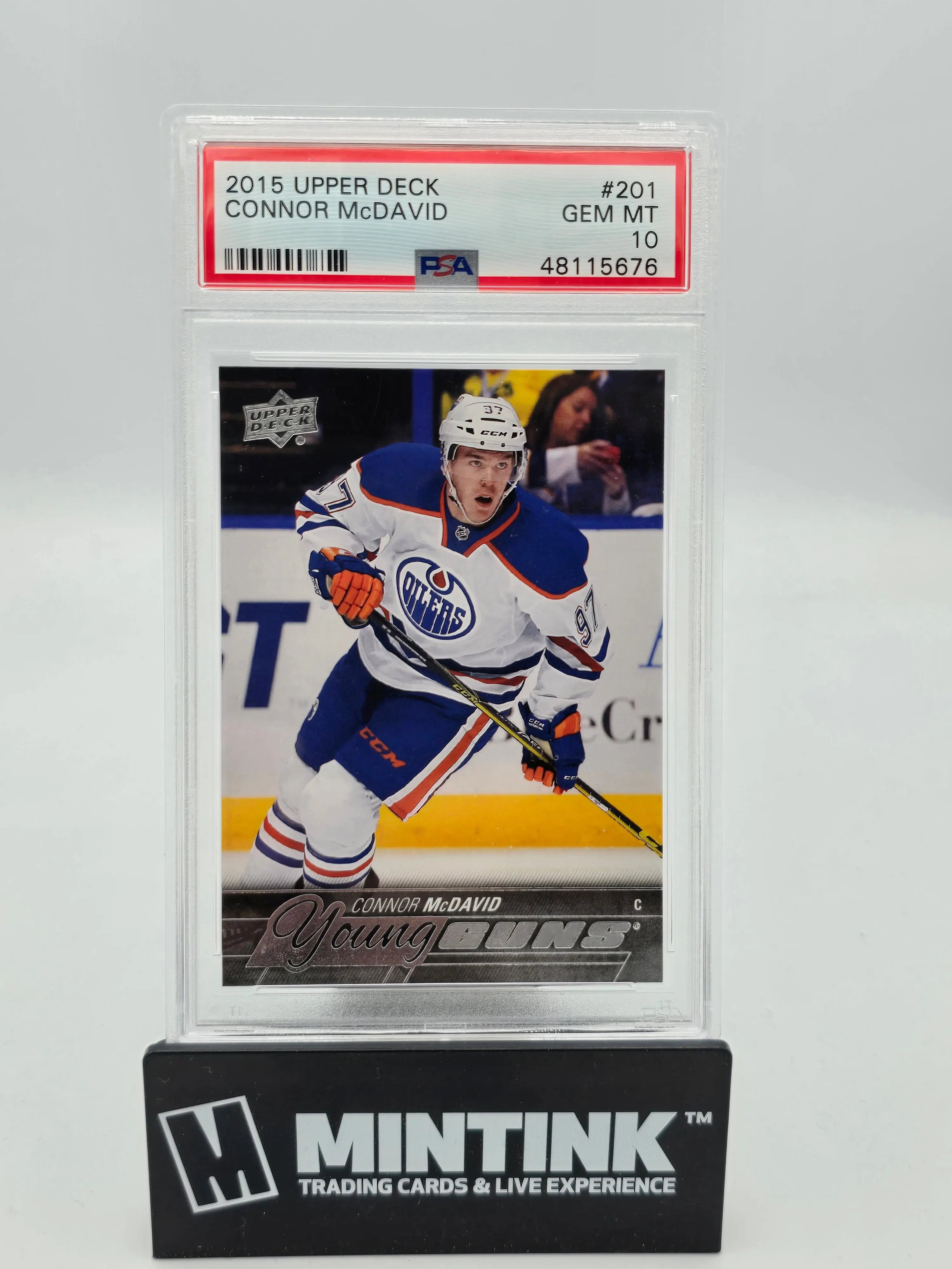 2015-16 Upper Deck Series One Connor McDavid Young Guns Rookie Card PSA 10 Gem Mint - Perfect for Hockey Collectors & Sports Memorabilia Displays