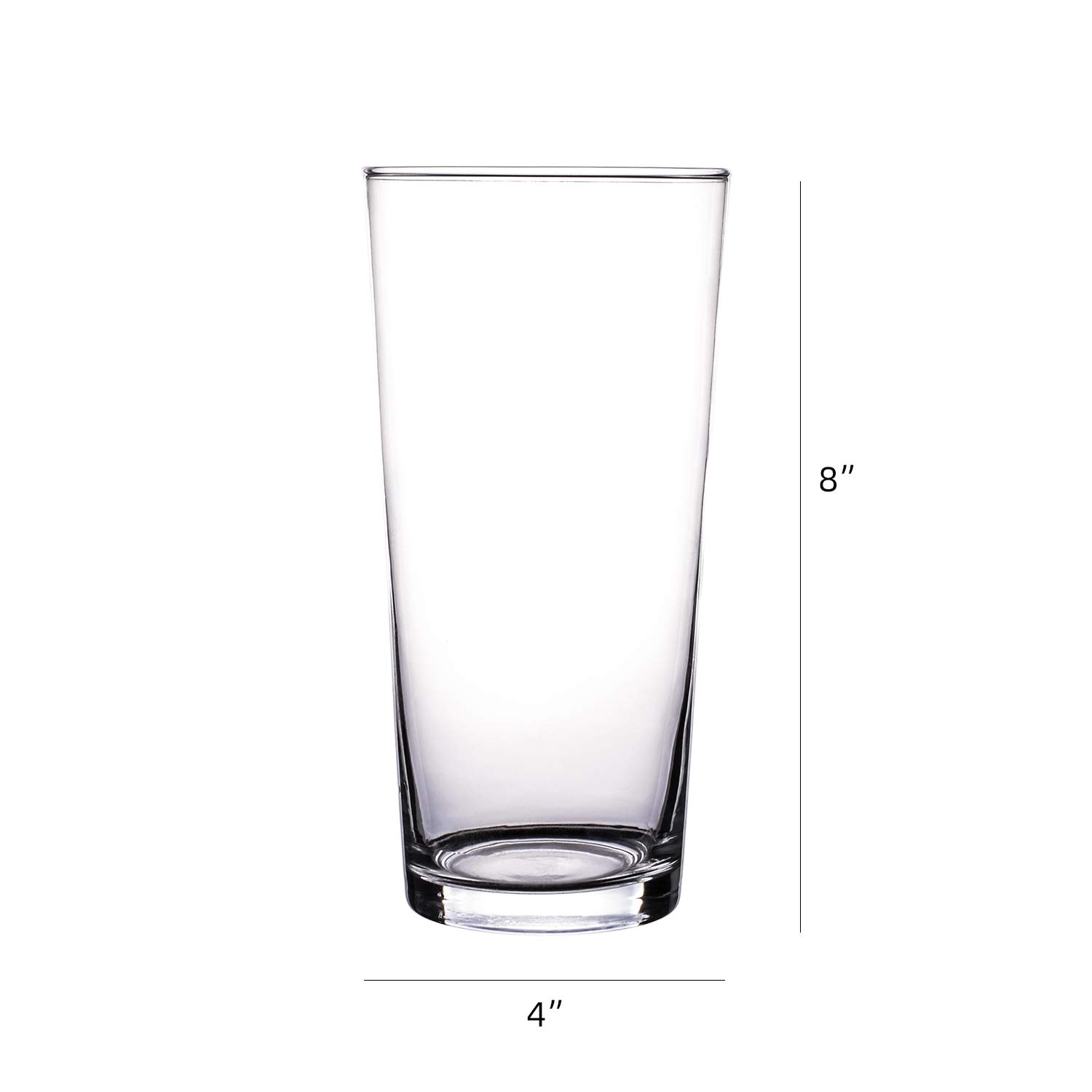 Elegant Glass Cylinder Vases - Set of 1 Modern Home Decor & Wedding Centerpiece for Dining Table, Living Room, or Event Decorations