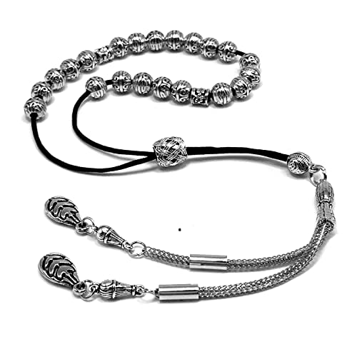 ANTIQUE SILVER PLATED BEADS (8mm, 21 Beads)