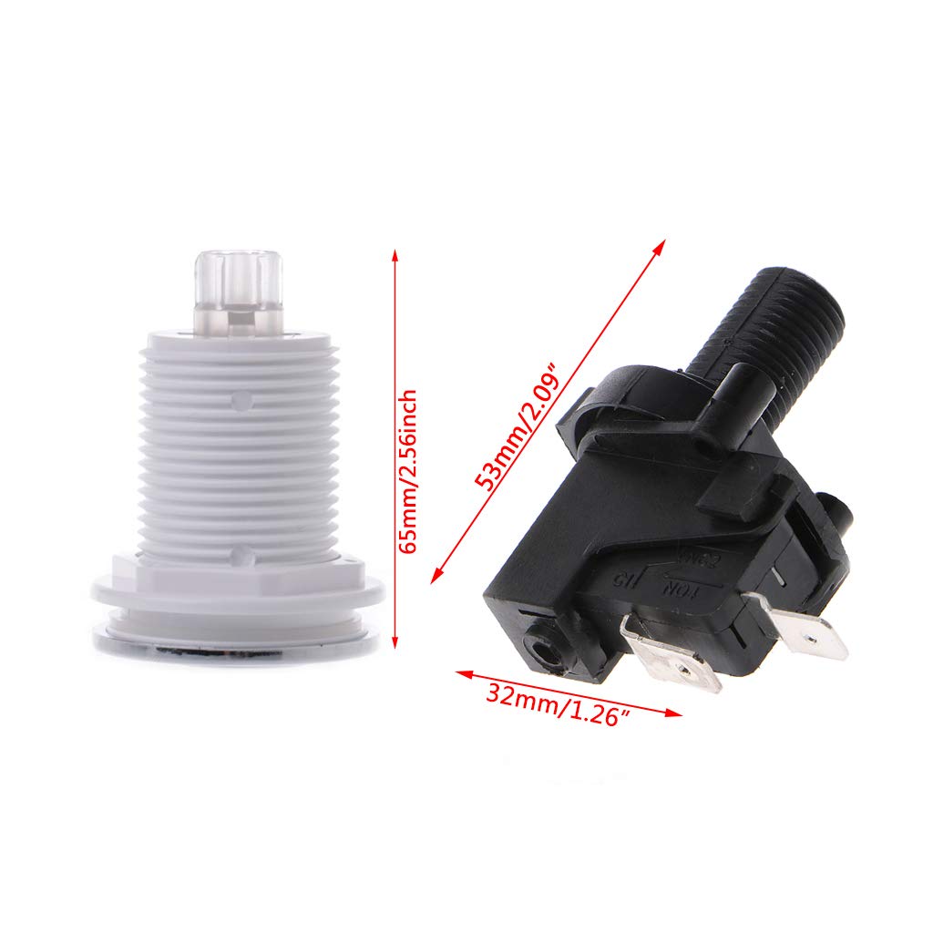 Self-Locking Air Switch Push Button for Bathtub, Spa & Garbage Disposal - Durable Waterproof Air Hose Kit - Perfect for Bathroom, Kitchen & Home Improvement Projects