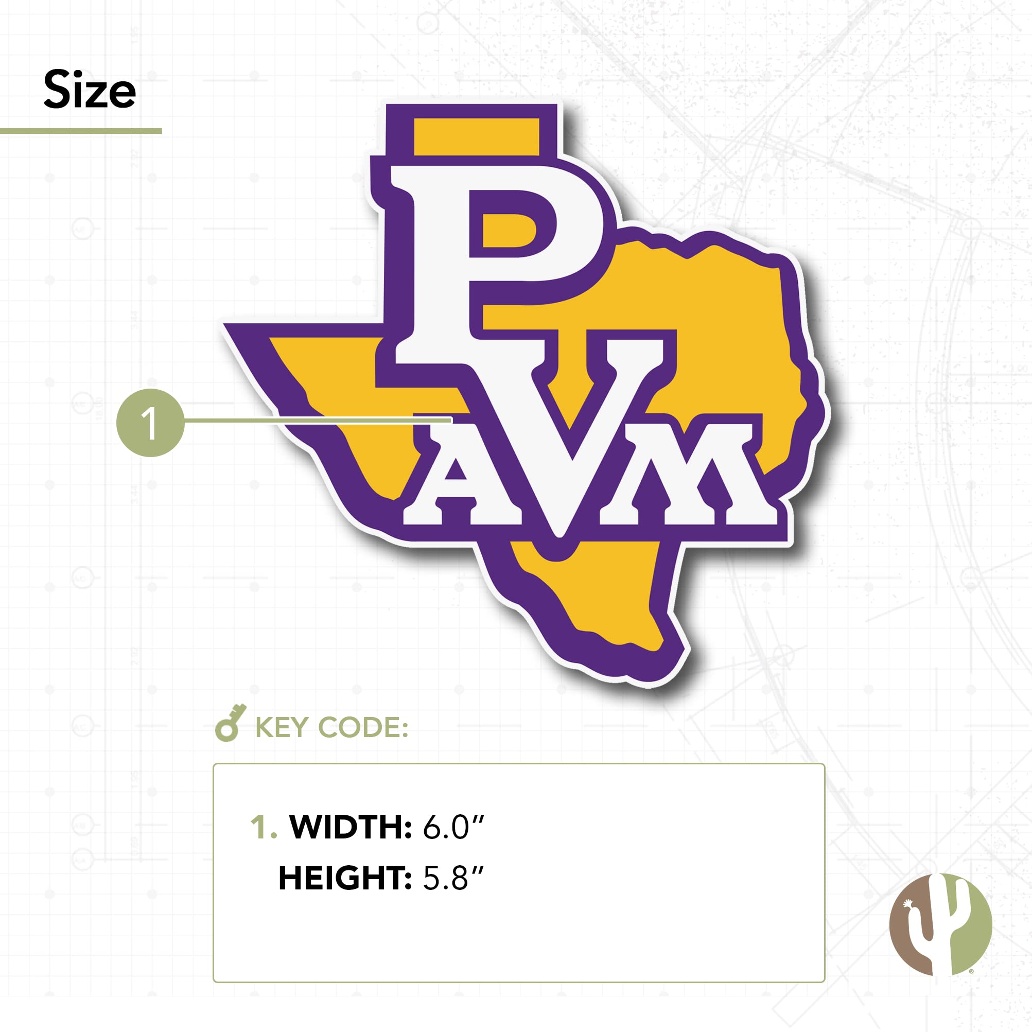 PVAMU Panthers Vinyl Decal Sticker - Desert Cactus Design for Laptop, Water Bottle, Car & Scrapbook - Prairie View A&M University Spirit Gear | Perfect for School Pride, Gifts & Fan Collections