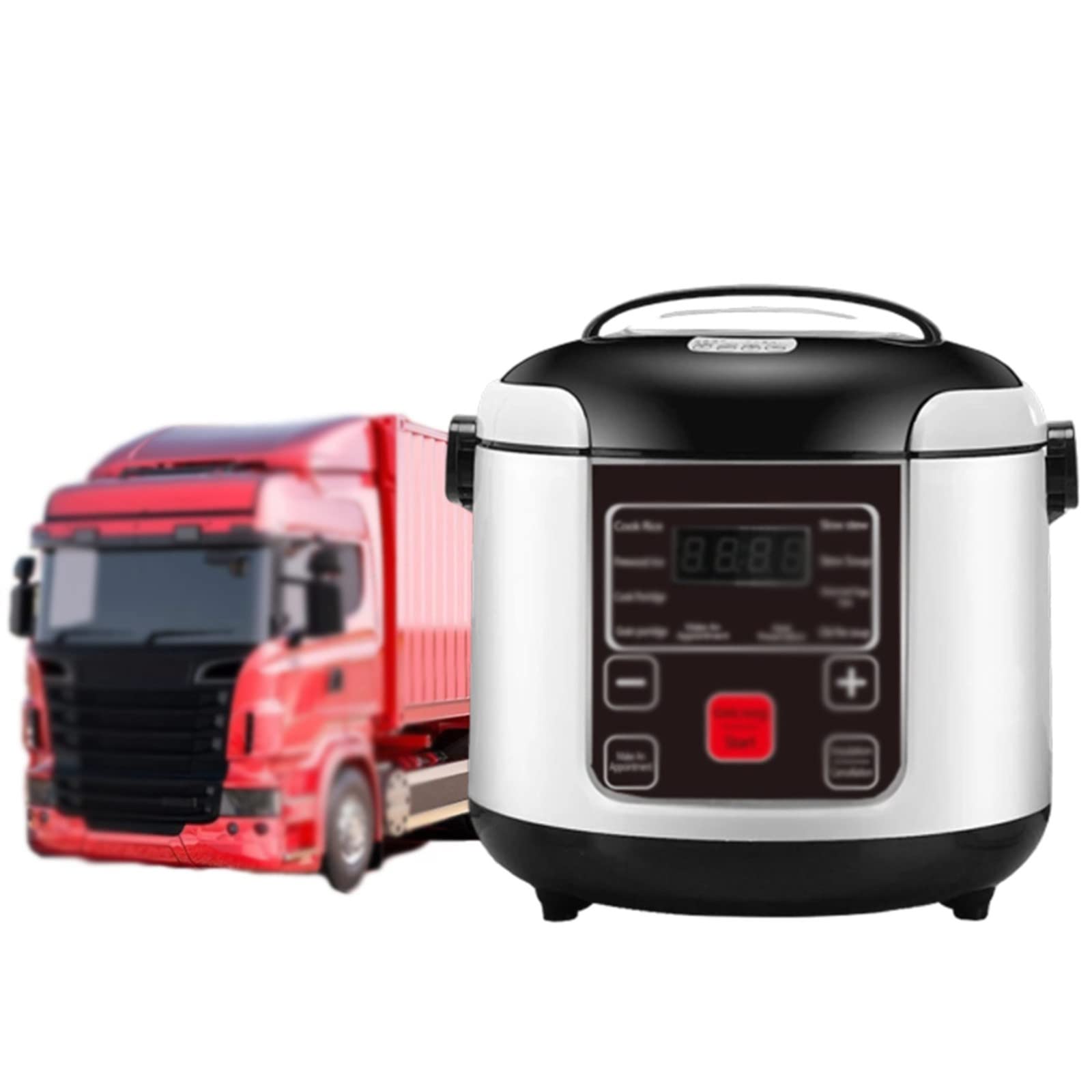HSJ 12V/24V Portable Rice Cooker for Car & Travel - Compact Mini Rice Cooker with Heating & Keep Warm Function - Perfect for Road Trips, Camping, RV & Office Lunch (24V)