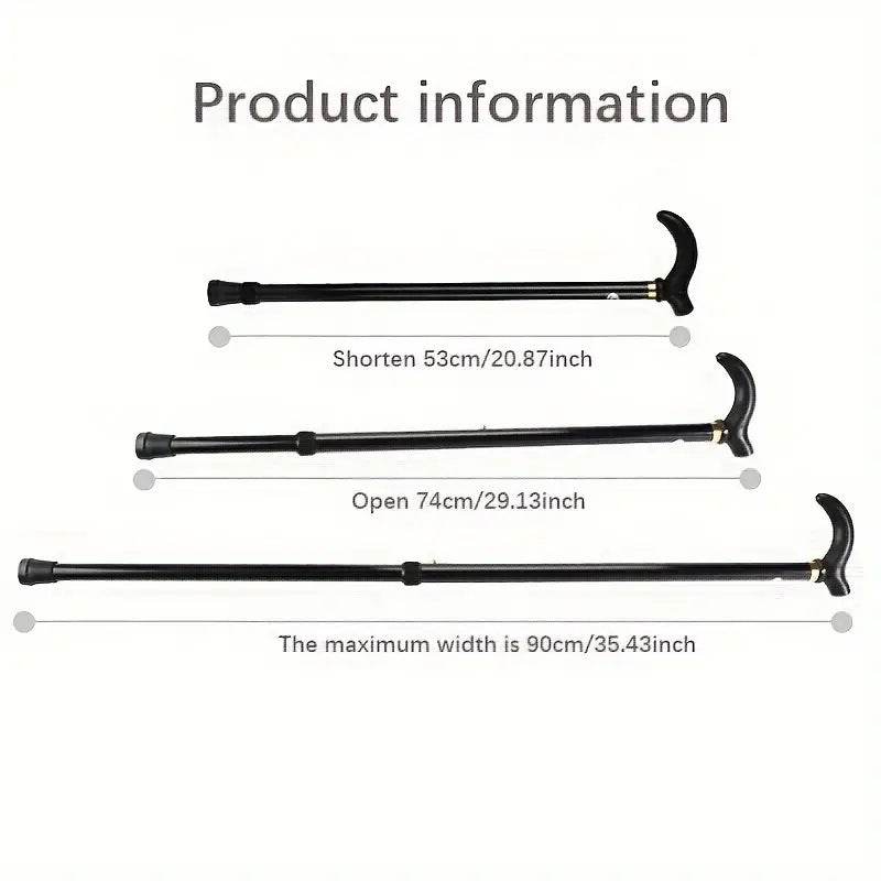 Adjustable Aluminum Alloy Telescopic Walking Stick - Lightweight Folding Cane for Hiking, Travel & Elderly Support - Perfect for Outdoor Adventures & Daily Mobility Assistance