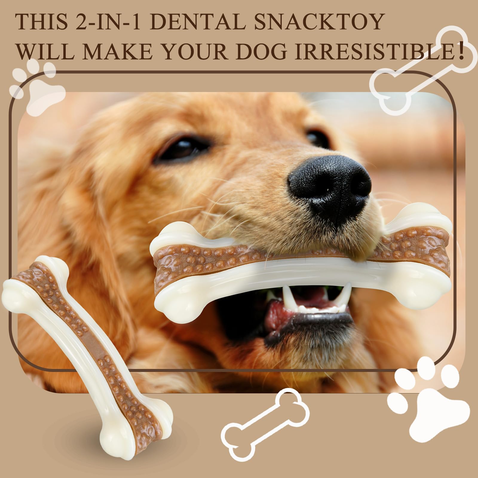 Leyndo 24-Pack Durable Nylon Dog Chew Toys for Aggressive Chewers - Tough Puppy Teething Bones for Medium & Large Breed Dogs - Teeth Cleaning & Training Treats - Perfect for Indoor Play, Outdoor Adventures, and Crate Training
