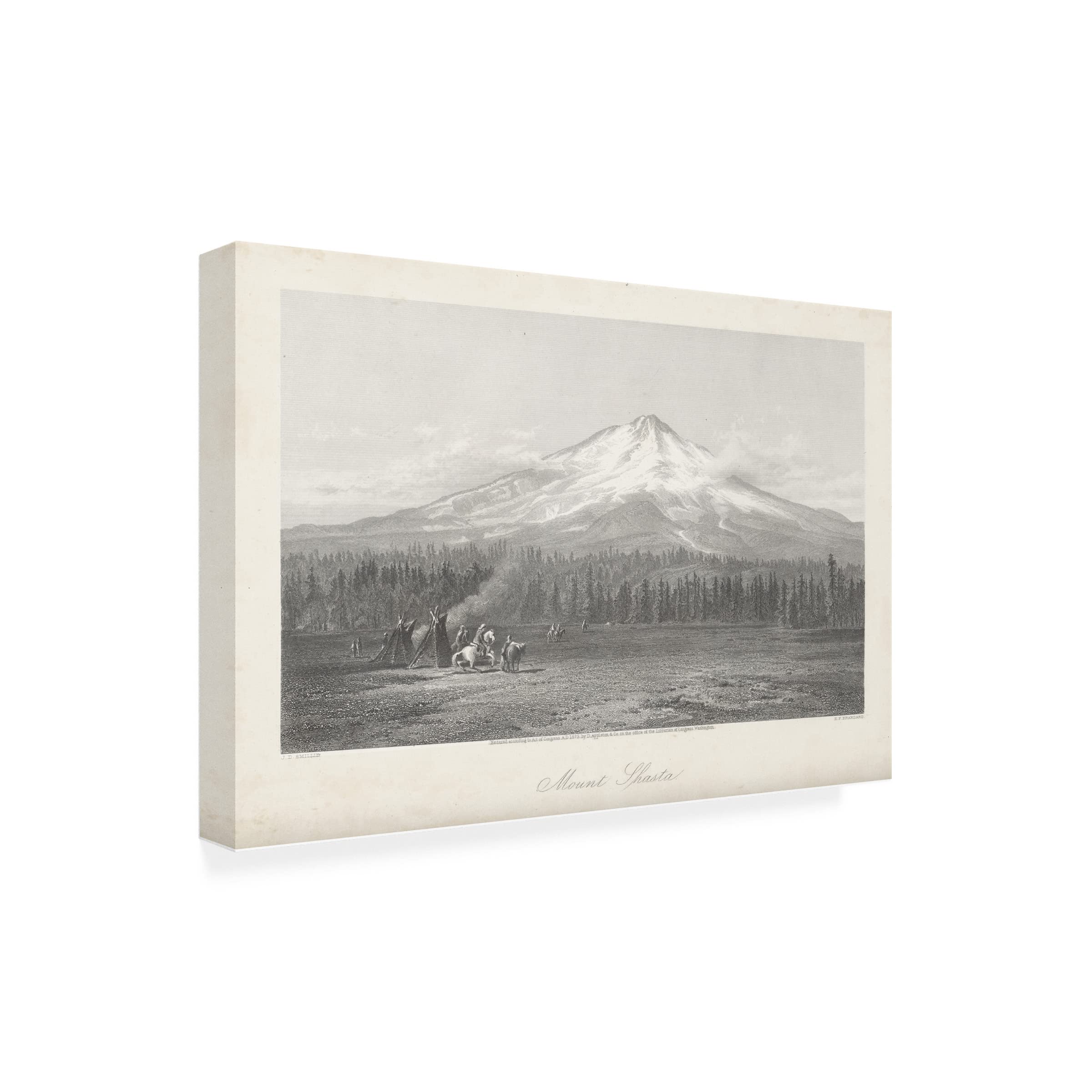 Mount Shasta Landscape Canvas Wall Art Print by William Cullen Bryant - Nature Inspired Home Decor for Living Room, Bedroom & Office