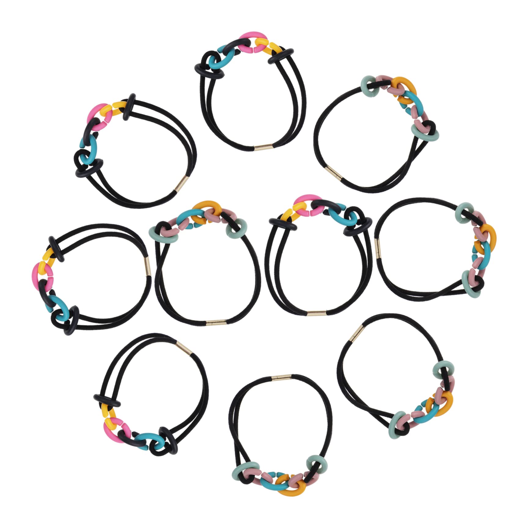 Beavorty 10 Pack Stretch Hair Rings - No Crease Hair Ties & Scrunchies for Women, Korean Style Rope Hair Bands, Coil Hair Accessories | Perfect for Ponytails, Braids, Workouts & Everyday Hairstyles