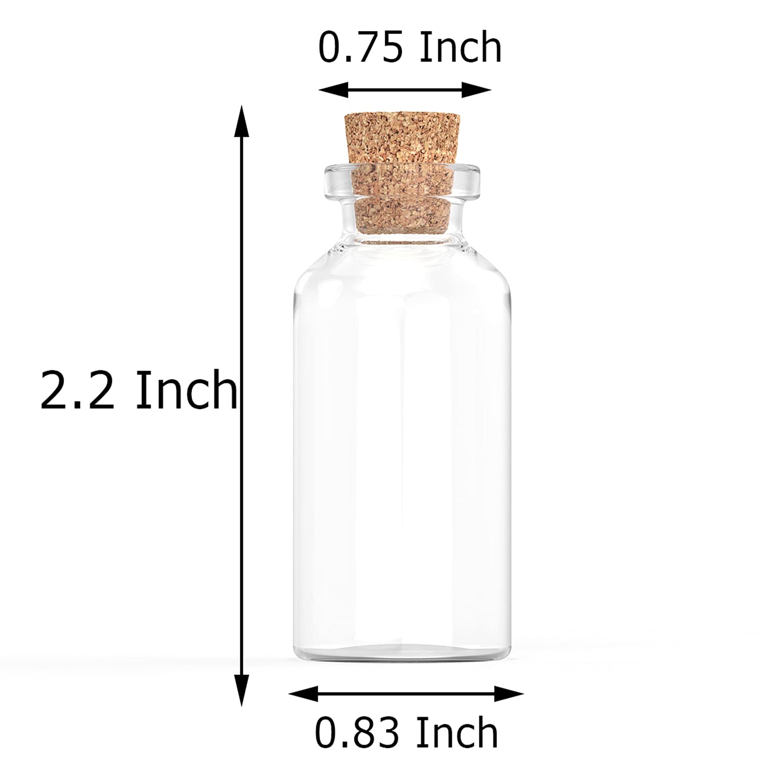 10mL Cork Stopper Glass Bottles - Mini Transparent Axe Sickle Vials (24 Pack) - Perfect for Essential Oils, Perfume Samples & DIY Craft Projects