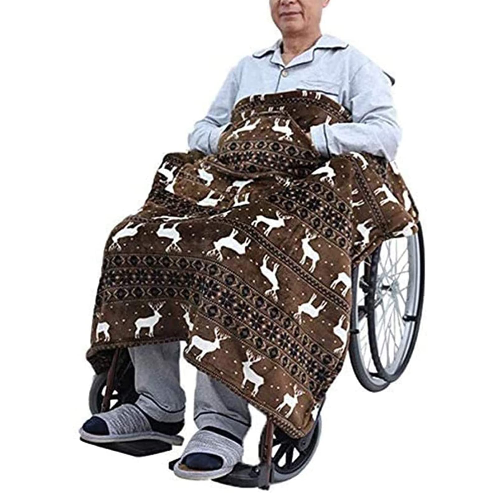 Double Sided Fleece Wheelchair Blanket - Ultra Warm Winter Leg & Foot Cover for Elderly & Disabled - Cozy Indoor/Outdoor Use for Wheelchairs, Recliners & Mobility Aids