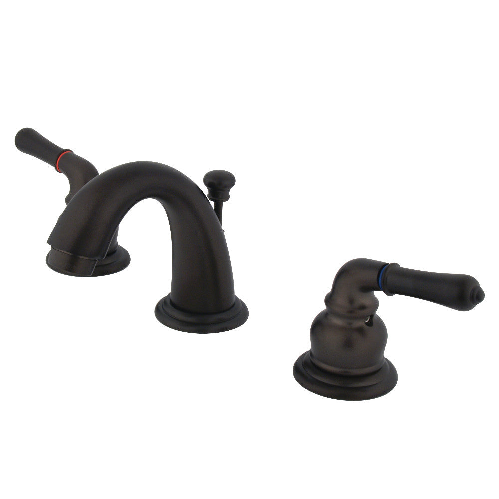 Kingston Brass GKB911 Magellan Widespread Bathroom Faucet - Modern 8 Inch Centerset Bath Sink Faucet with High Arc Spout, Lever Handles - Perfect for Bathroom Vanity, Guest Bath, or Powder Room