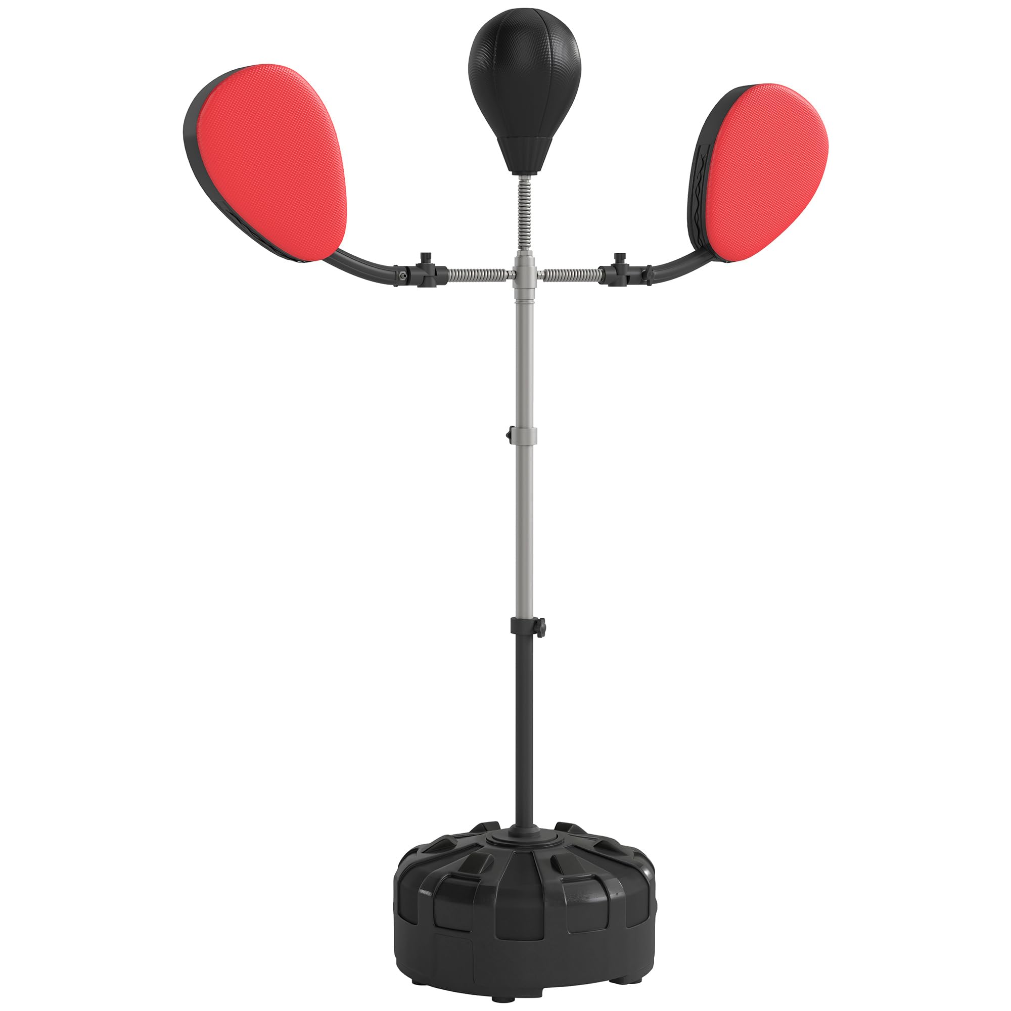 Soozier 3-in-1 Freestanding Boxing Bag with Stand - Adjustable Height Punching Bag Set with 2 Target Arms for MMA, Kickboxing & Home Gym Training | Perfect for Stress Relief, Fitness & Cardio Workouts | Black