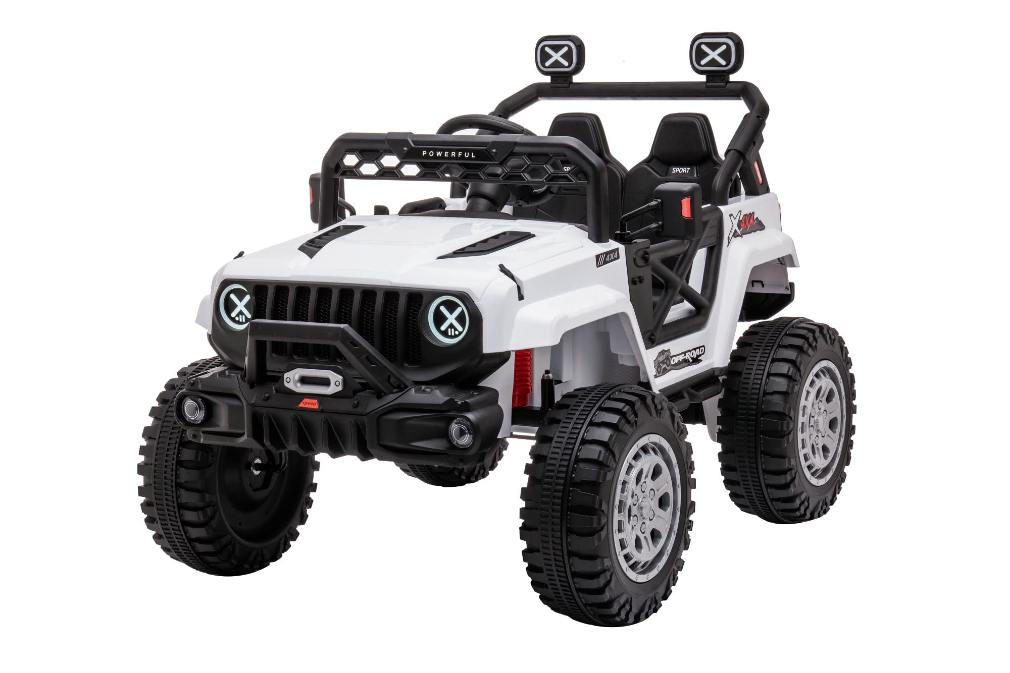 DAKOTT 12V Kids Electric Ride On Truck with Storage Space, 2.4G Parental Remote Control, MP3 Player, LED Lights & Spring Suspension - Perfect for Indoor & Outdoor Play, Birthday Gifts for Boys Girls Ages 3-8
