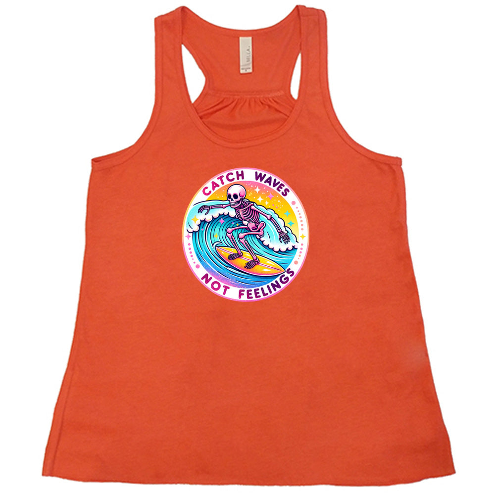 Catch Waves Not Feelings Shirt - Surfing Graphic Tee for Men & Women - Beach Vacation, Summer Outfit, Casual Wear