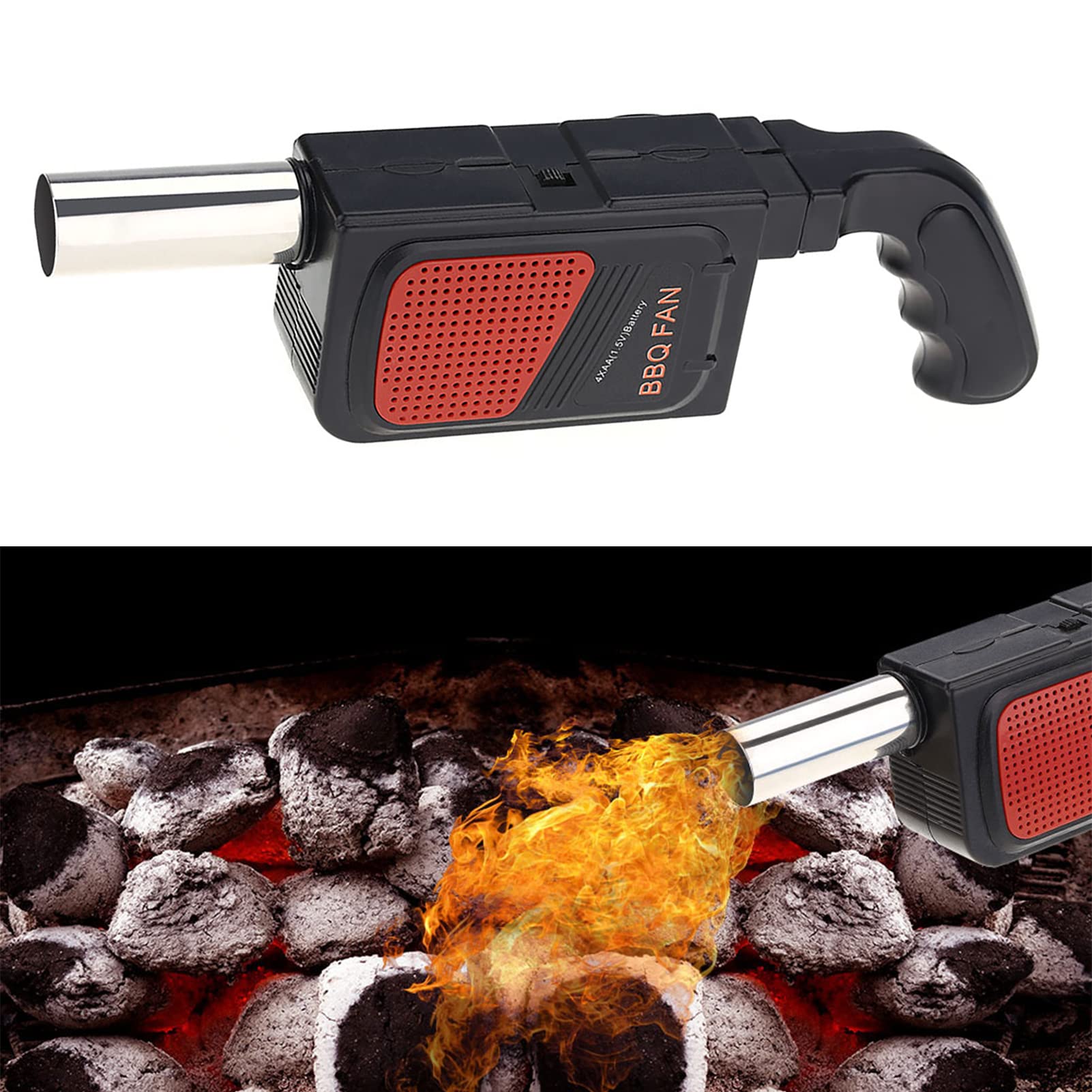 Portable Electric BBQ Air Blower - Battery Powered Handheld Fire Bellows for Outdoor Grilling, Camping & Picnic | Perfect for Charcoal Starter, Campfire & Backyard BBQ Cooking