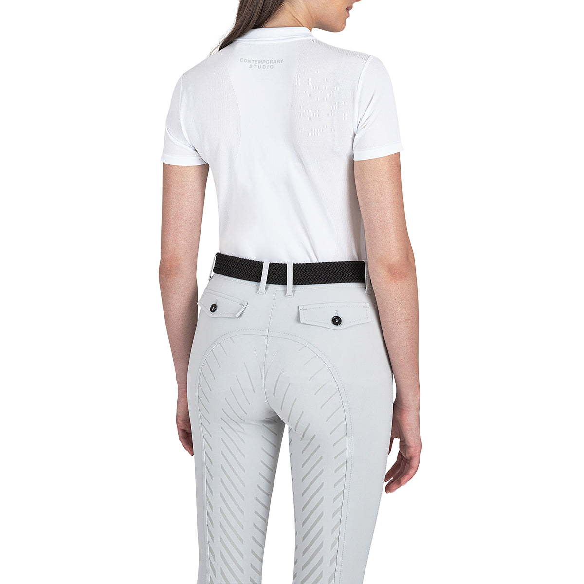 Equiline Women's CorinaC Seamless Polo Shirt - Breathable Stretch Fit Casual Top for Workout, Yoga & Everyday Wear