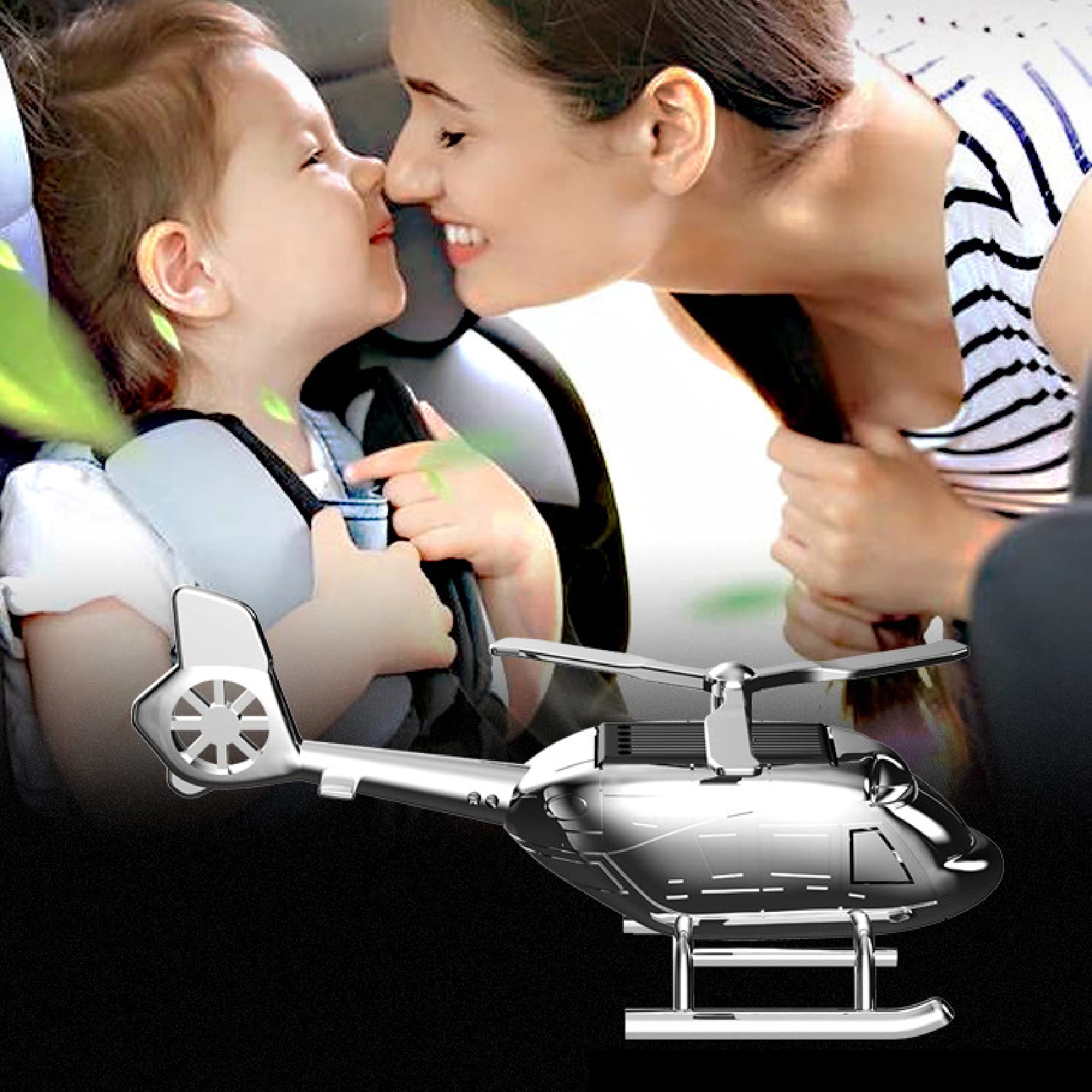 Solar Powered Mini Helicopter Car Air Freshener - Creative Vent Clip Diffuser with Fragrance - Car Aromatherapy Decor for Office, Home & Travel Use
