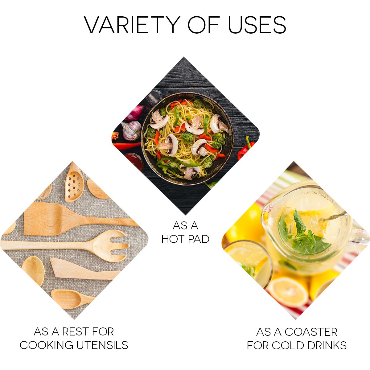 Modgy Heat Resistant Silicone Trivets for Hot Pots & Pans - Decorative Kitchen Countertop Protector, Utensil Rest Mat & Coaster Set - Perfect for Dining Tables, Stovetops & Outdoor Cooking
