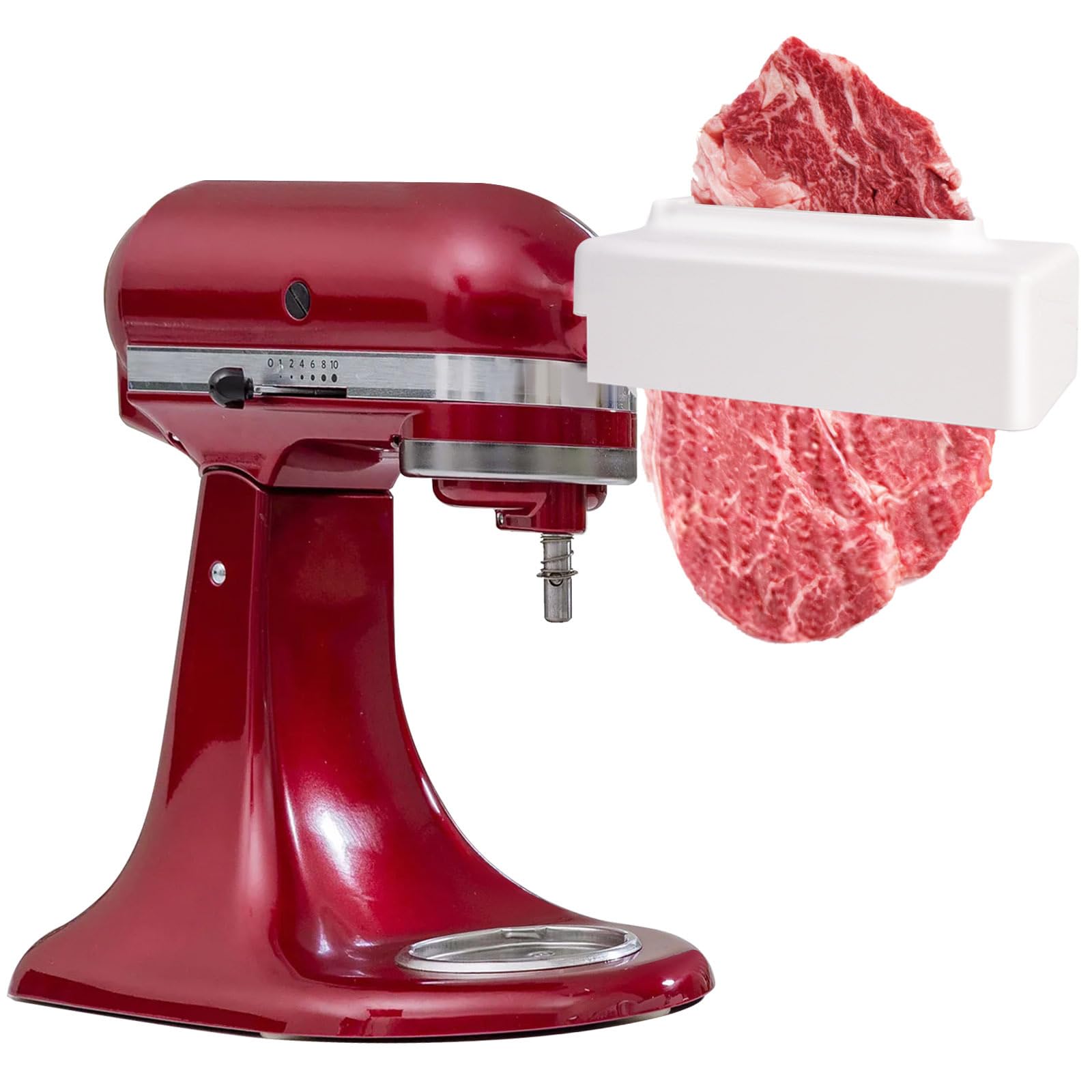 Premium Meat Tenderizer Attachment for KitchenAid & Cuisinart Stand Mixers - Durable Stainless Steel Mixer Accessory - Perfect for Grinding Meat, Making Sausages & Preparing Homemade Burgers