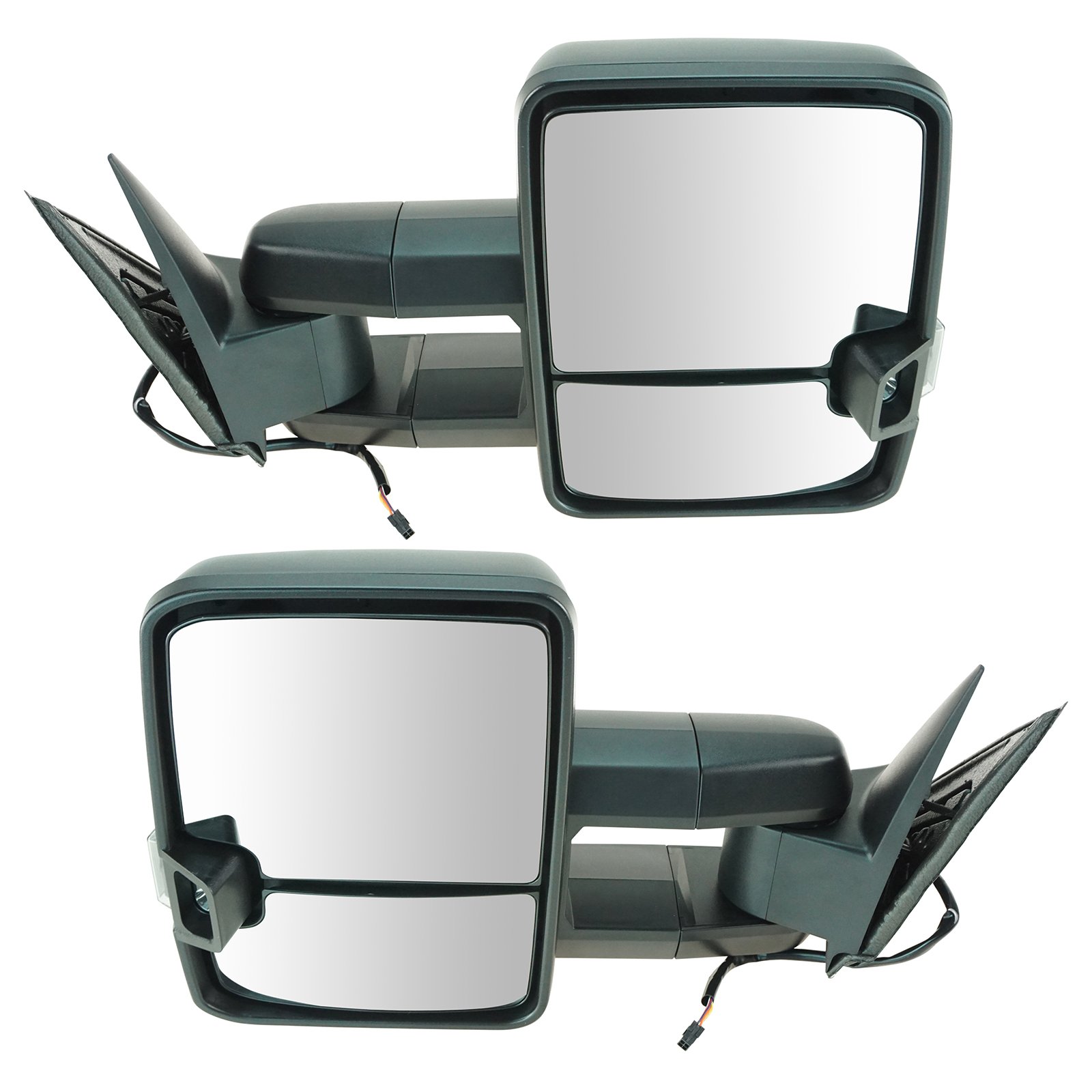 Smoked LED Signal Spotlight Manual Towing Mirrors for GM Trucks - Perfect for Off-Roading, Towing & Enhanced Night Visibility