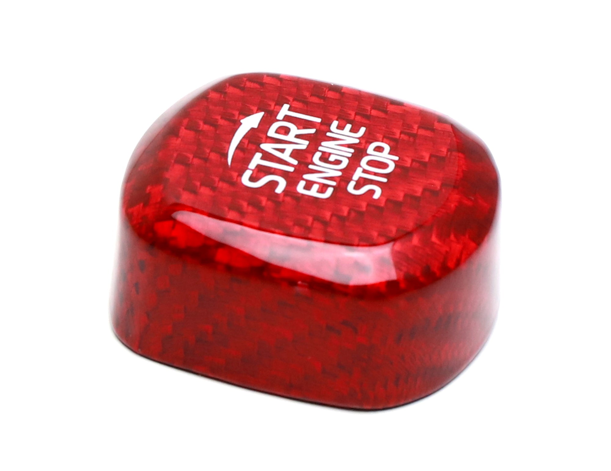 3D Red Carbon Fiber Engine Start/Stop Button Cover for Volvo XC60 XC90 S90 S60 V90 V60 - Premium Car Accessory for Enhanced Interior Styling & Driving Experience