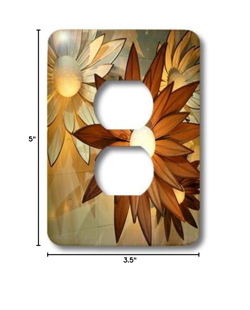 3D Rose Pop Art Flowers Outlet Cover - Decorative Electrical Outlet Cover Plate, Modern Home Decor for Living Room, Bedroom, Kitchen - Safe & Easy Installation