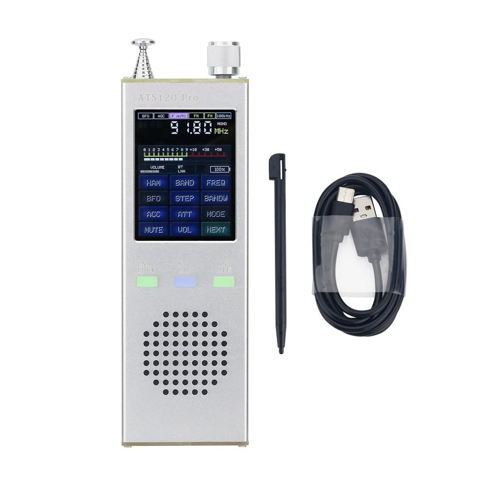 ATS120Pro SI4732 FM/SSB/SDR/AM/LSB Full Band 2000mAh CNC Aluminum Multi-Function Digital Radio - Perfect for Ham Radio, Emergency Communication & Outdoor Adventures