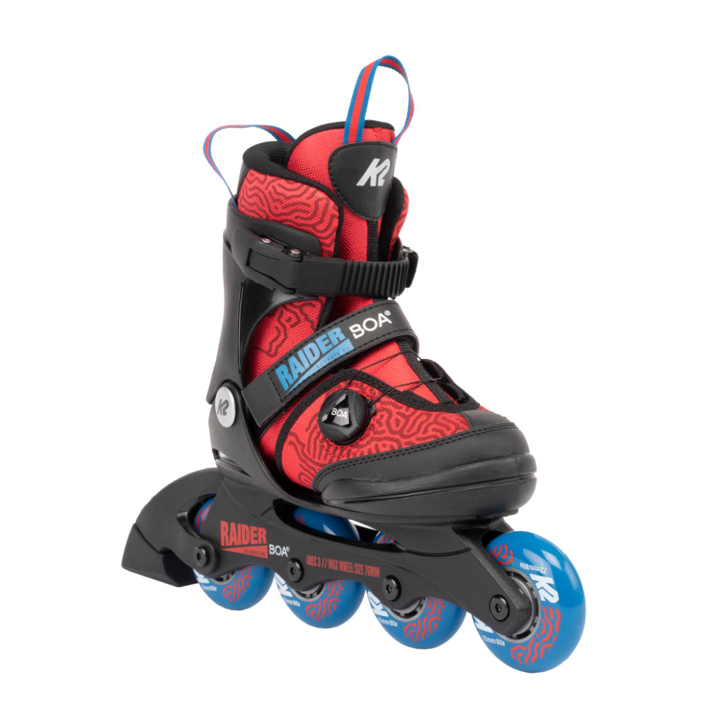 K2 Raider Boa 22 Junior Boys' Adjustable Roller Skates - Perfect for Indoor & Outdoor Skating, Park Rides, and Kids' Sports Activities