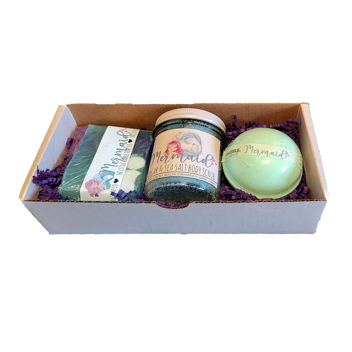 Mermaid's Cove Bath & Body Trio Set - Ocean-Inspired Relaxing Bath Salts, Body Wash & Lotion Gift Set for Women | Spa Day, Self Care & Stress Relief at Home