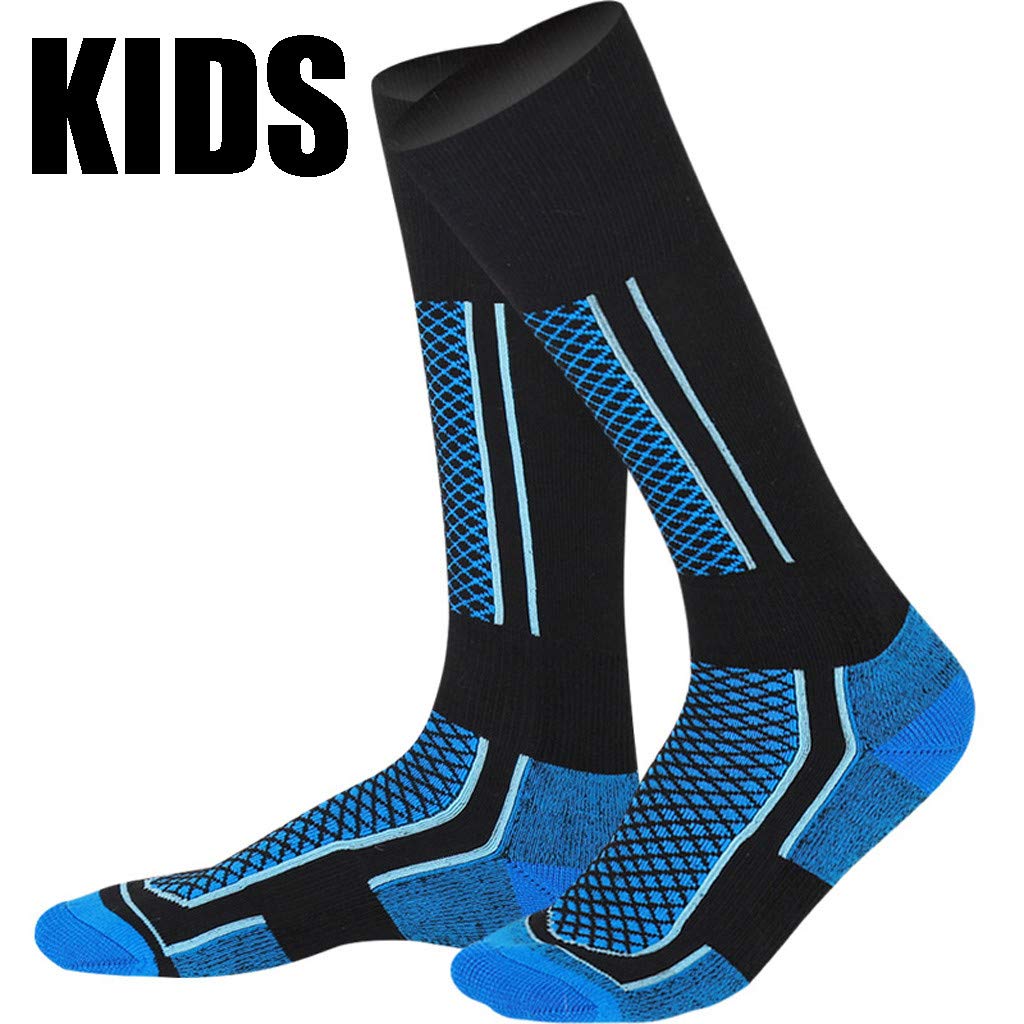 Kids' Thermal Ski Socks - Winter Snow Sports Compression Socks for Boys & Girls - Thick Knee High Warm Socks for Skiing, Snowboarding & Outdoor Activities