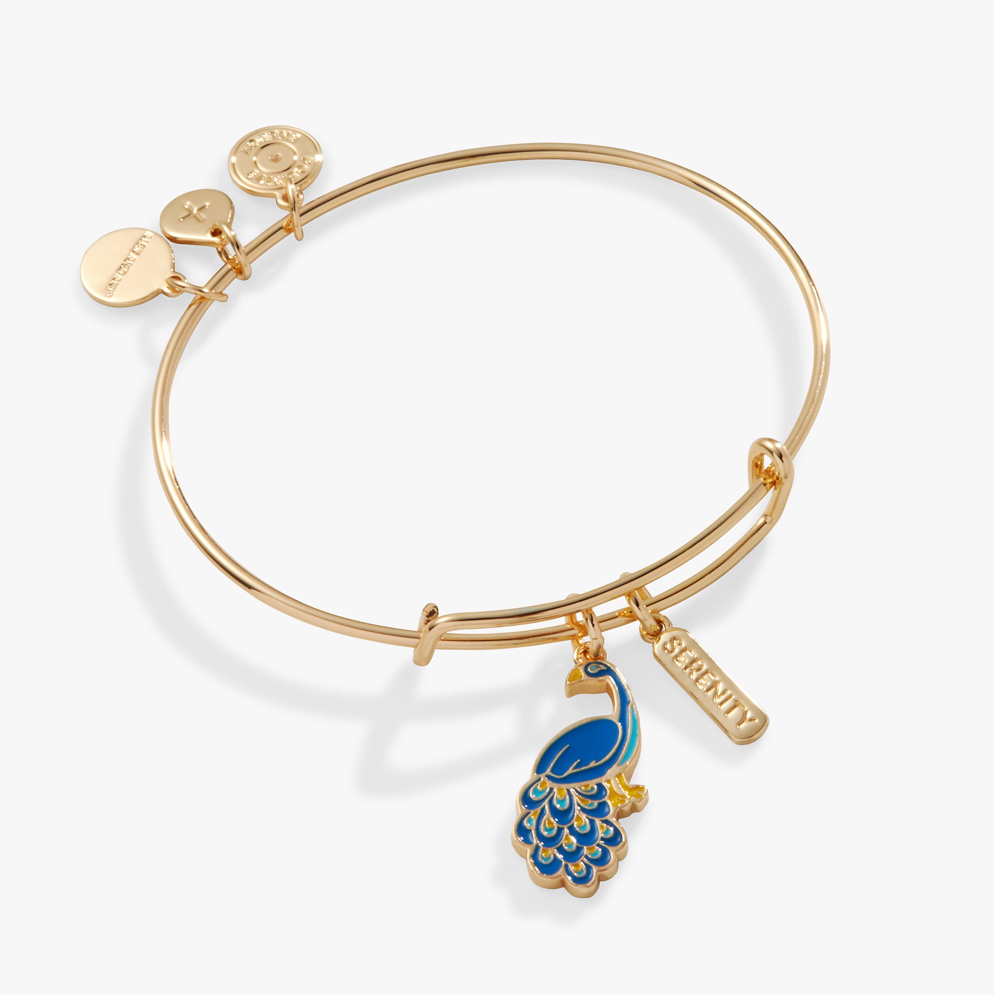 Serenity Peacock Duo Charm Bangle Bracelet - Elegant Jewelry for Women, Perfect for Parties, Weddings & Special Occasions