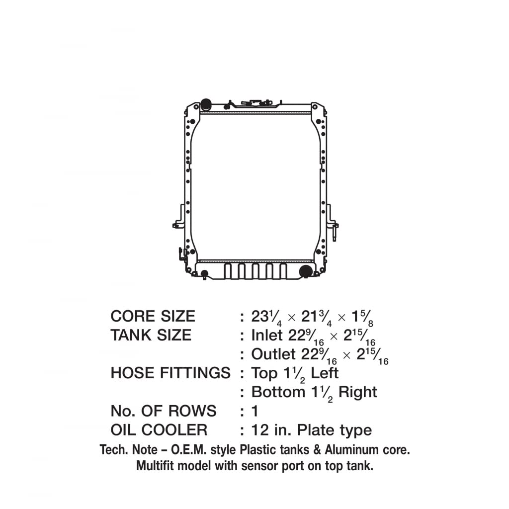 Isuzu NPR 1996-2002 Radiator Replacement - 5.7L Plastic CSF 3242 for Heavy-Duty Cooling | Perfect for Commercial Trucks & Fleet Maintenance