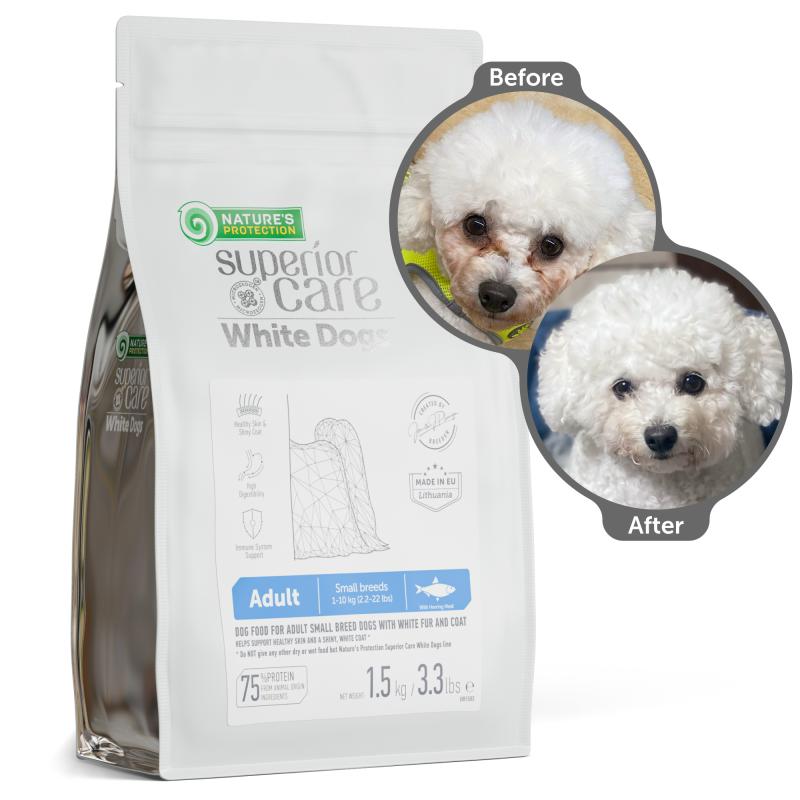Premium Herring Dog Food for Small Breed Adults - Light Coat Formula for Healthy Skin & Shiny Fur - Perfect for Indoor & Outdoor Active Dogs