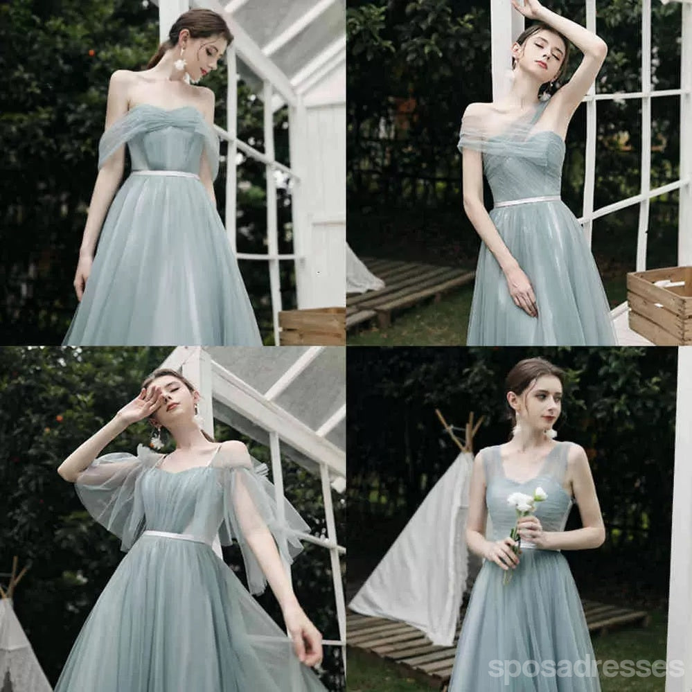 Elegant Mismatched Green A-Line Long Bridesmaid Dresses - WG1266 | Affordable Formal Gowns for Weddings, Parties & Special Occasions