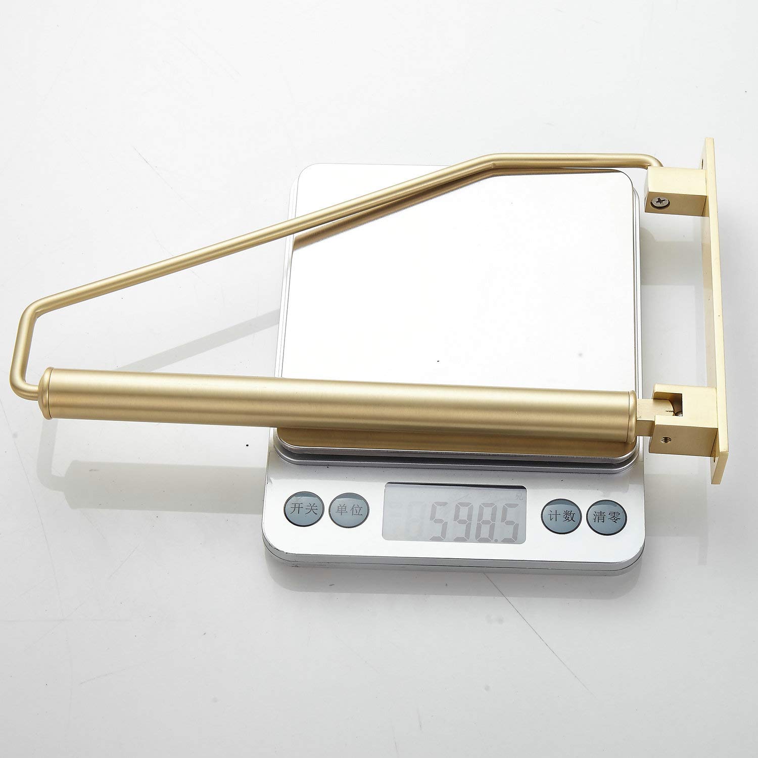 Gold Brushed Folding Clothes Hanger - 12 Inch Wall Mounted Laundry Drying Rack for Closet & Small Spaces | Space Saving Brass Clothes Organizer for Bedroom, Bathroom & Laundry Room