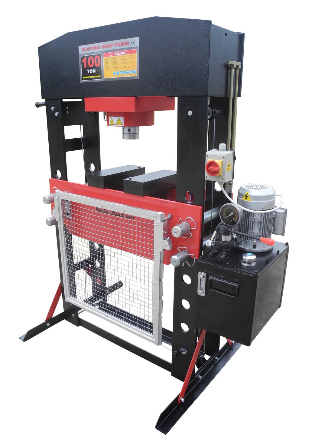100 Ton Electric Hydraulic Shop Press - Heavy Duty Bearing Removal & Metalworking Tool for Automotive Repair, Industrial Maintenance & DIY Projects
