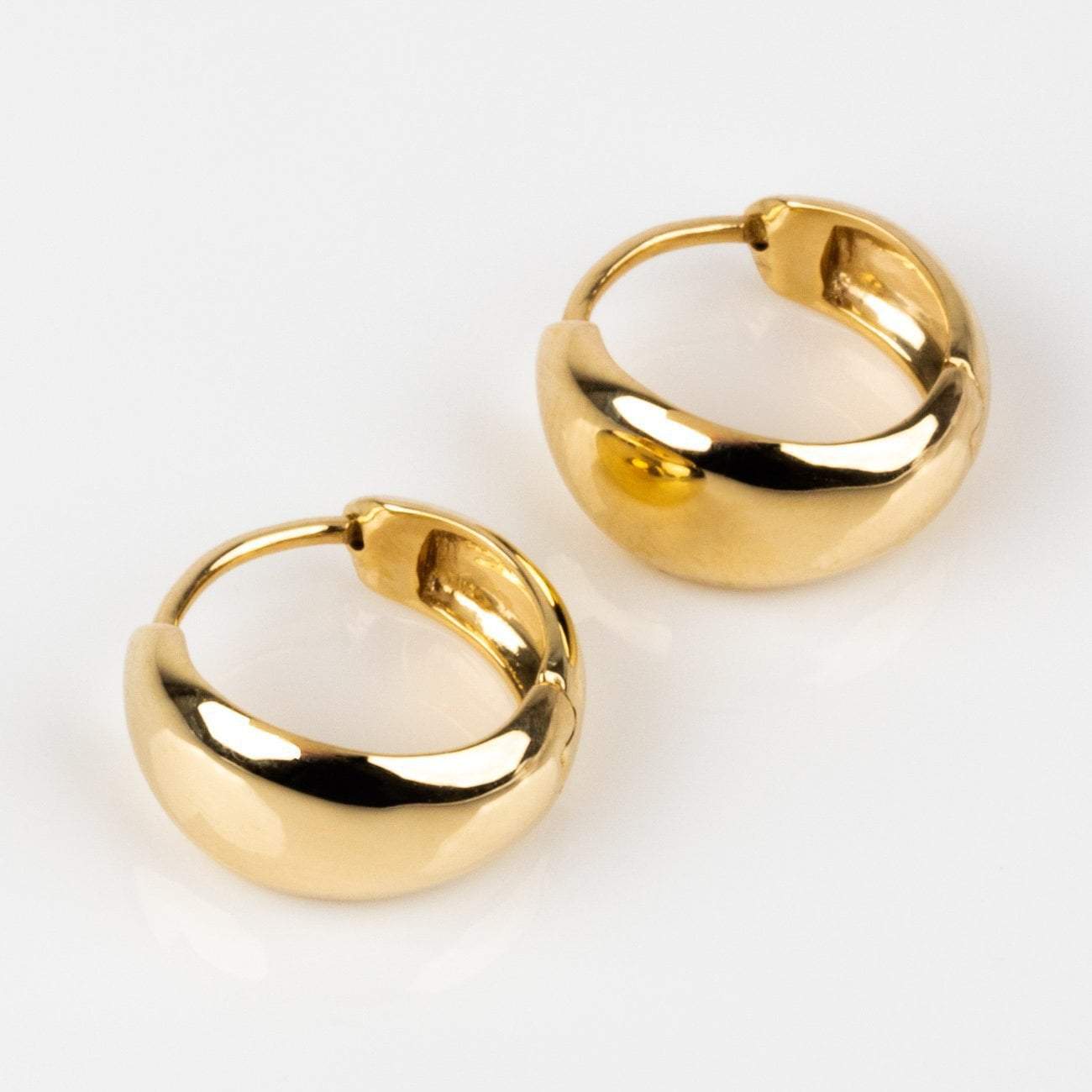 Solid Gold Chunky Huggie Hoops Earrings for Women - 14K Yellow Gold Huggie Hoop Earrings - Everyday Luxury Jewelry for Casual & Formal Occasions