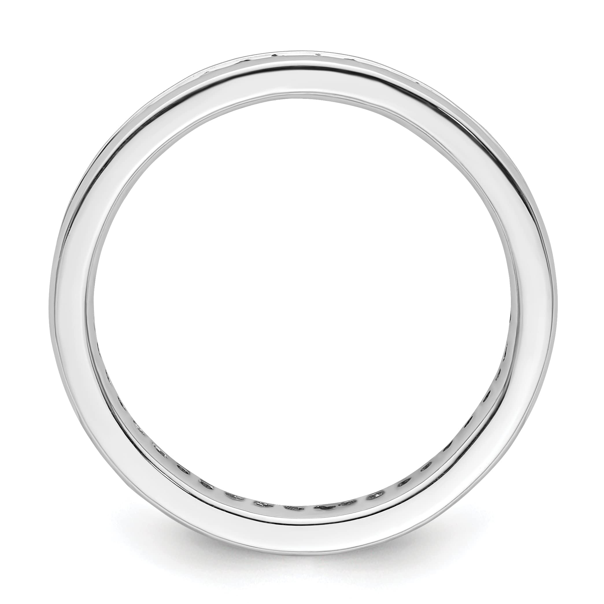 Avariah Sterling Silver Stackable Sapphire Ring - Size 5.0, Polished Finish, Created Sapphire Jewelry for Women, Perfect for Everyday Wear, Gifts & Special Occasions