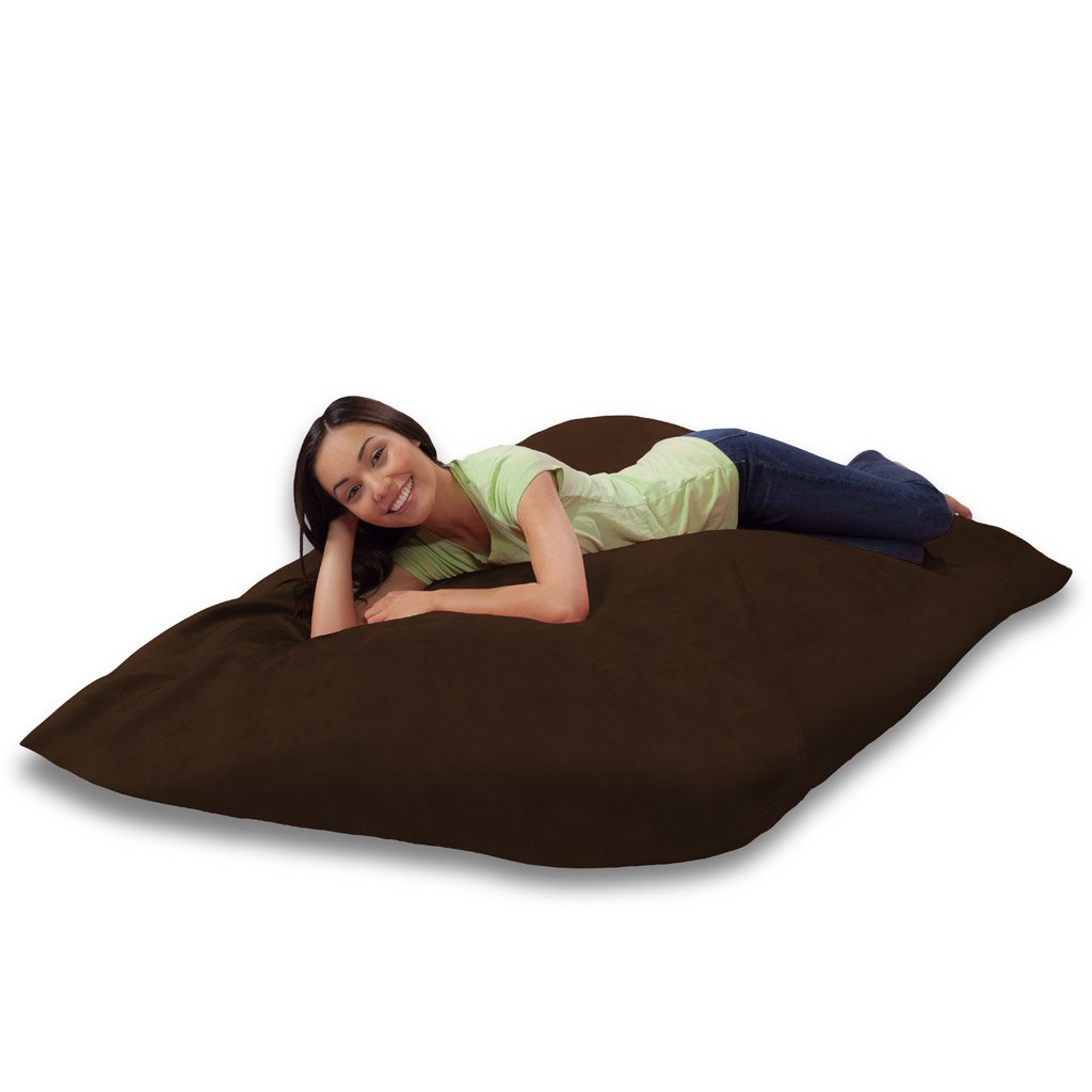Premium Memory Foam Bean Bag Chair - Chocolate Brown Micro Suede Fabric | Ultra Comfortable Lounge Seat for Living Room, Bedroom, Dorm & Game Room