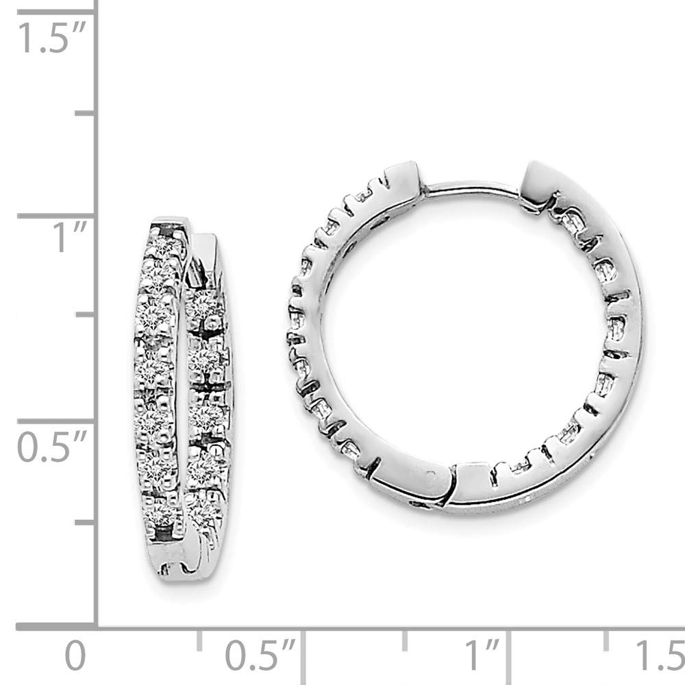 14K White Gold Diamond Hinged Hoop Earrings for Women - AAA Quality Solid Gold Dangle Earrings - Perfect for Weddings, Parties & Everyday Elegance