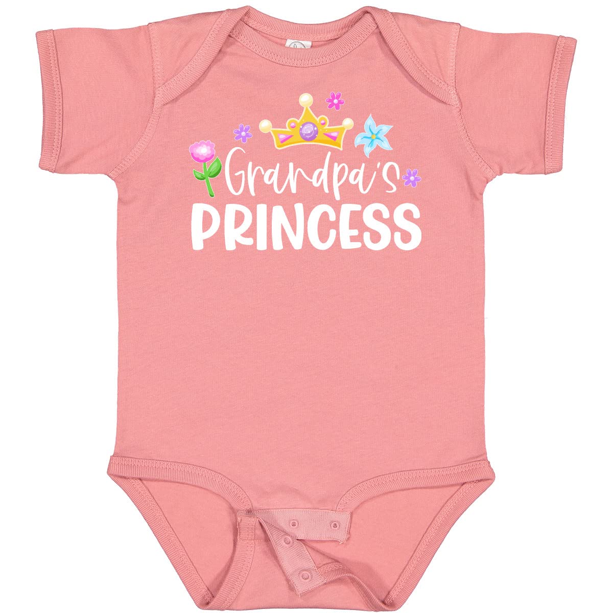 Grandpa's Princess Baby Bodysuit - Floral Crown Design for Special Occasions