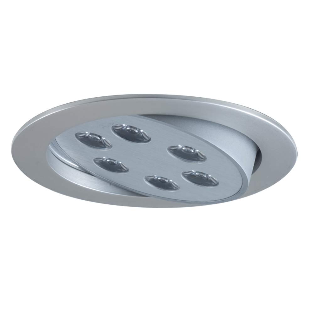 Jesco Lighting PK716LED3865BA 6-Light Adjustable LED Slim Disk Chandelier - Brushed Aluminum Finish - Modern Ceiling Light Fixture for Dining Room, Kitchen Island or Bedroom