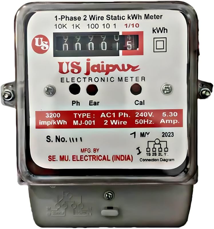 Double Phase Electrical Energy Sub Meter for Home - Accurate Power Consumption Monitoring | Ideal for Residential & Small Business Use