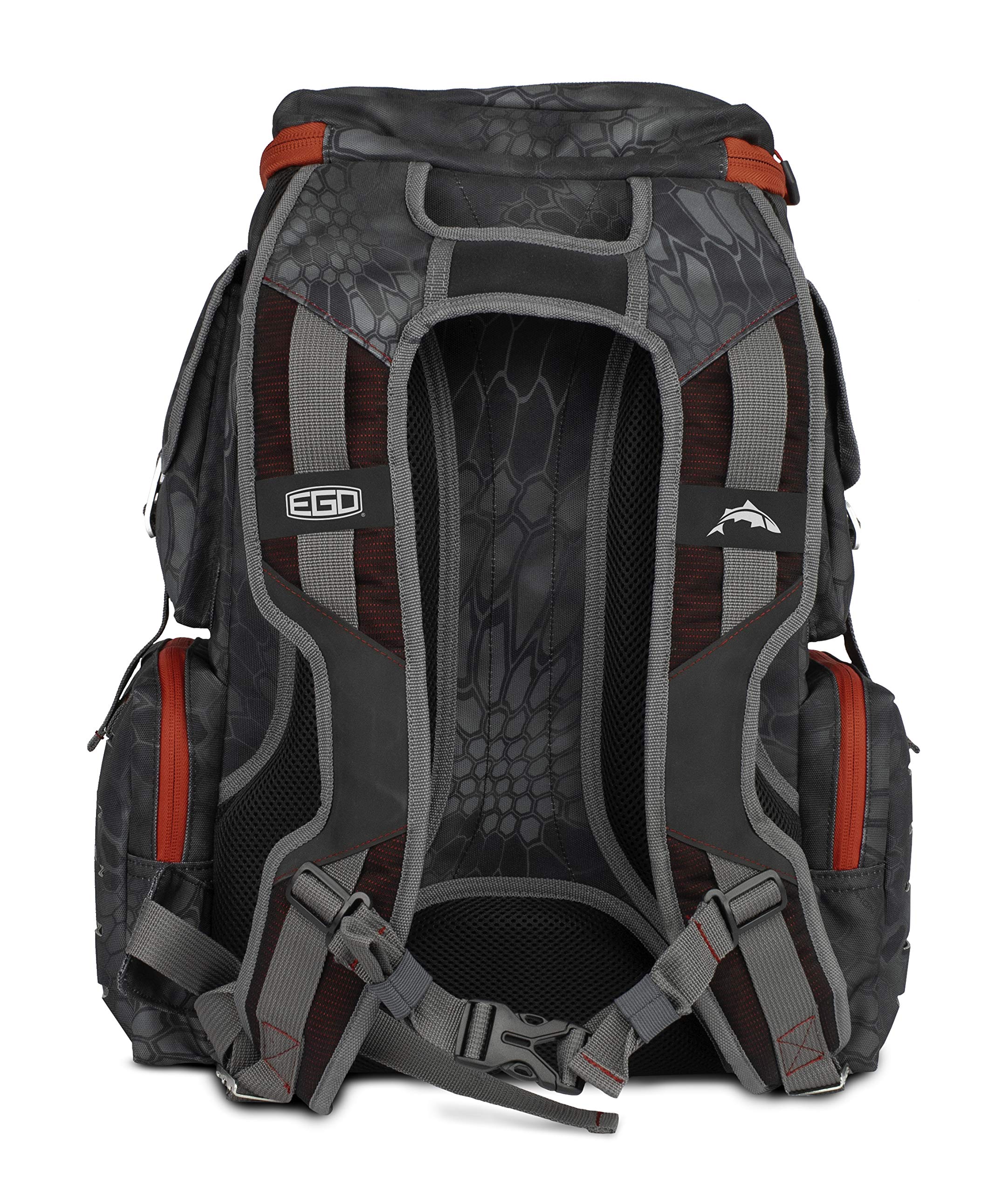 **EGO Kryptek Tactical Fishing Backpack – Water-Resistant 1000D Nylon Tackle Box with PVC Back, Multiple Storage Pockets & Laser-Cut MOLLE Loops – Includes 4 Tackle Trays – Perfect for Outdoor Fishing, Camping & Hiking Adventures**