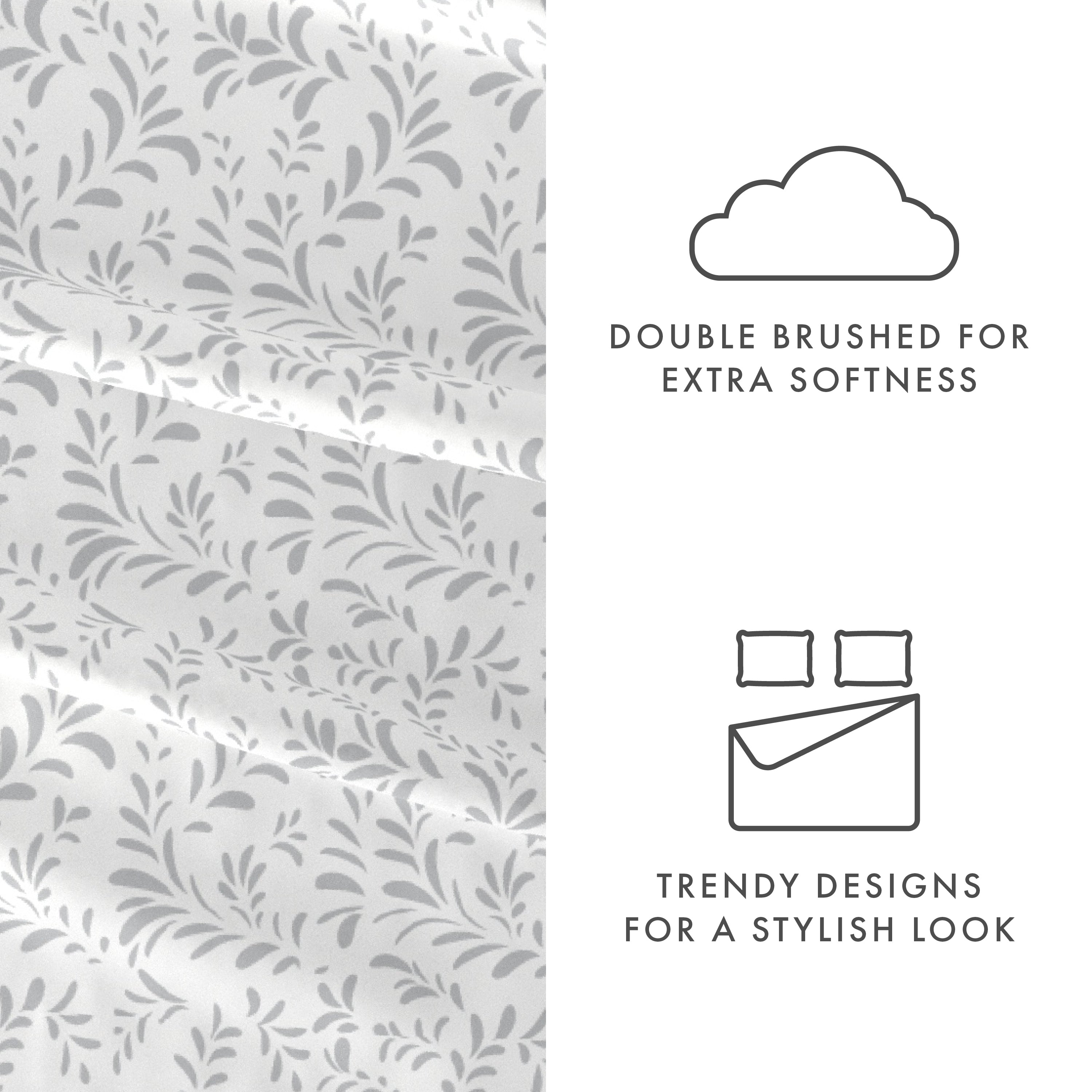 Burst of Vines Pattern 4-Piece Queen Sheet Set - Soft Breathable Bedding for Comfortable Sleep - Perfect for Master Bedroom, Guest Room & Dorm