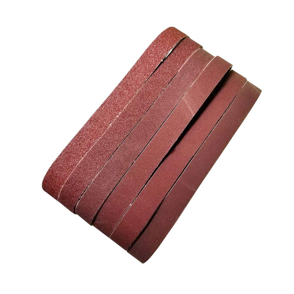 1 Inch x 30 Inch Sanding Belts - 10 Pack Aluminum Oxide Abrasive Belts (60/80/120/180/240/320/400/600/800/1000 Grits) for Woodworking, Metal Polishing & DIY Projects - Perfect for Belt Sanders, Surface Smoothing & Finishing Touches