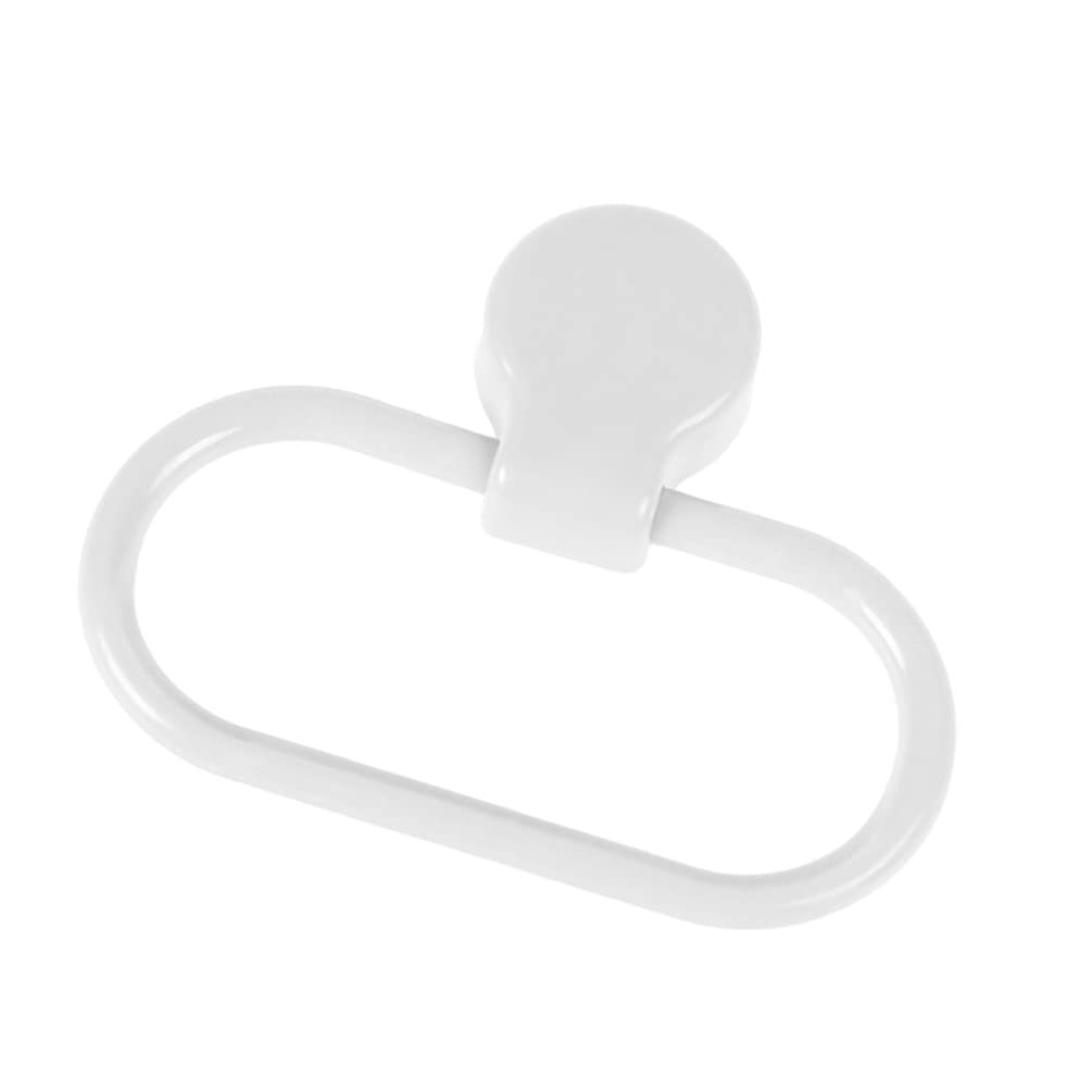 2-Pack Cabilock Suction Cup Wall Mounted Towel Holder - No Drill Self-Adhesive Bathroom & Kitchen Towel Ring Rack - White Decorative Hooks for Hand Towels (Perfect for Small Spaces, RVs & Dorm Rooms)